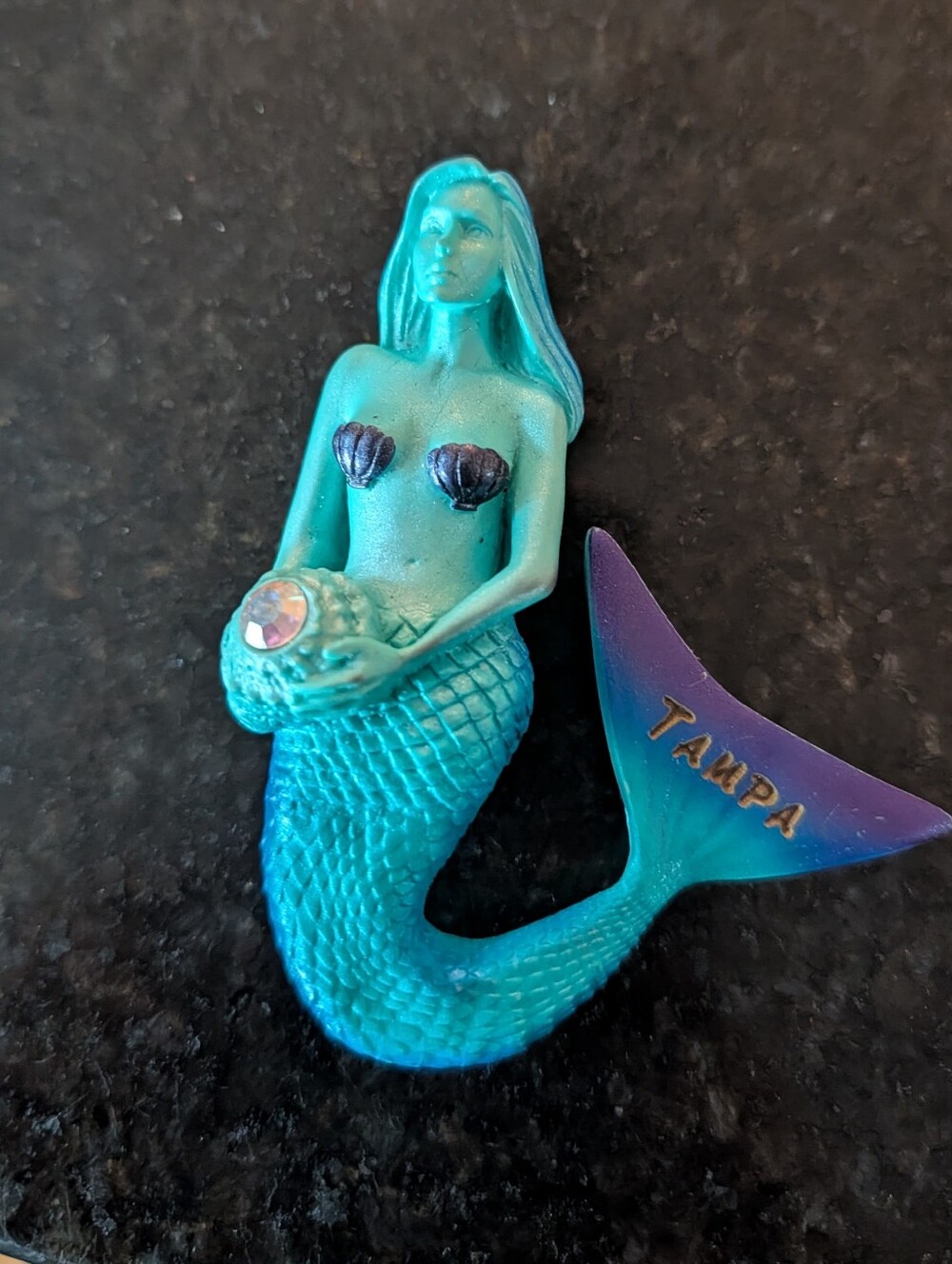 Tampa Florida Mermaid Souvenir Fridge Magnet Turquoise Mermaid